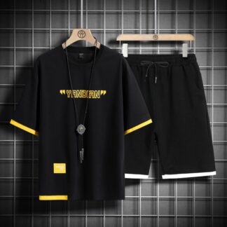 New Combo Black T-shirt and 2 Quarter Pants for Boy