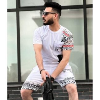 White Summer Combo T-Shirt & Pant for Boy
