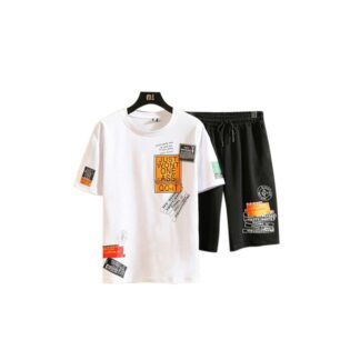 New White color Combo T-shirt and 2 Quarter Pants for Boy