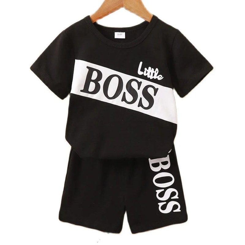 Kids Baby Boys Litter Boss Tracksuits Tops Shorts Pants Outfits Clothes Set