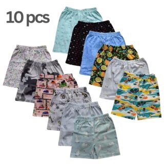 Printed Soft Cotton Half Pant for Baby -10 PCS Multicolor Combo Pack