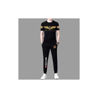 New Stylist Printed Cotton Half Sleeve T-Shirt & Full Pant ( Combo Set ) For Men