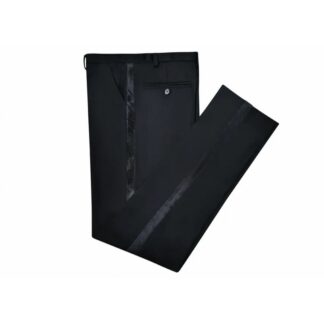 Charlton Gray Men’s Formal Tuxedo Trousers with Satin Side Piping – Premium Tailored Fit Dress Pants for Wedding, Gala & Evening Wear