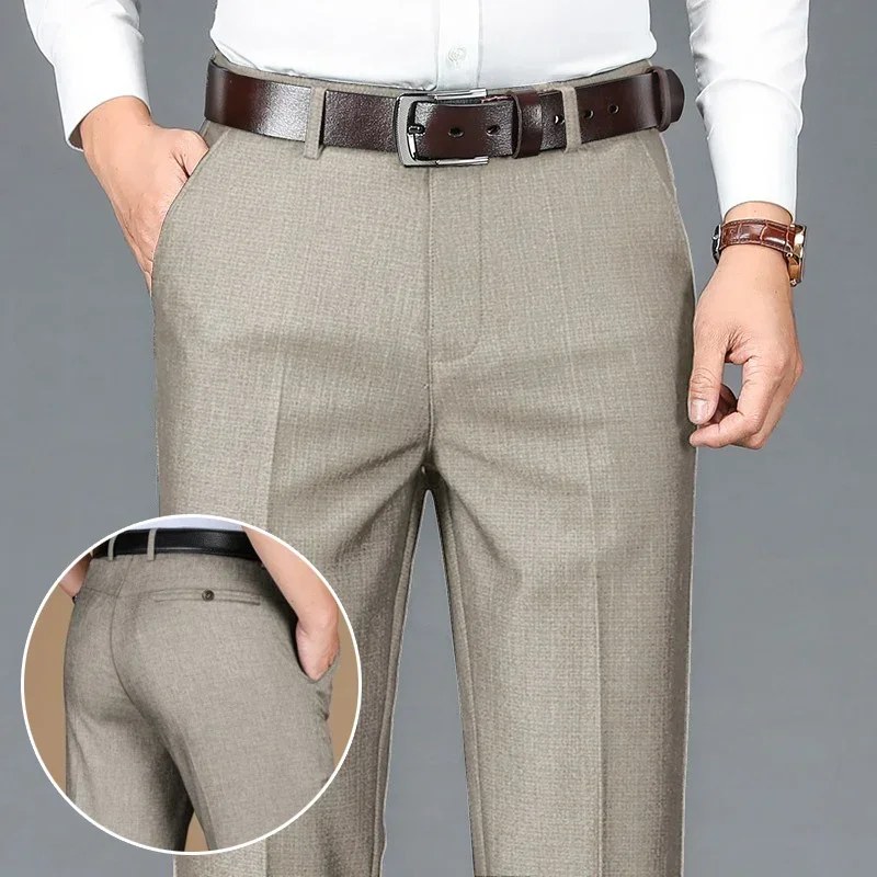 Male High Quality Loose Classic Comfortable Formal Pants 2025 Fashion Men Straight Narrow Leg Business Suit Trousers Size 29-40