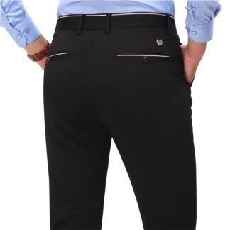 2020 Fashion Suit Pants Mens Elegant Dress Pants Solid Men Leisure Suits Trousers Male Slim Fit Pants Formal Black Blue