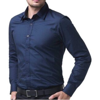 Navy Blue Long Sleeve Formal Shirt For Men - Formal Shirt For Men