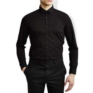Black Cotton Formal Shirt For Men