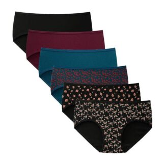 6 Pieces Cotton Panty Set for Women All Season Cotton Fabric Everyday Wear Style Multiple Color Combo Pack