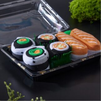 Three pairs of unique sushi patterns for men and women,  socks for friends on Halloween, all season collection