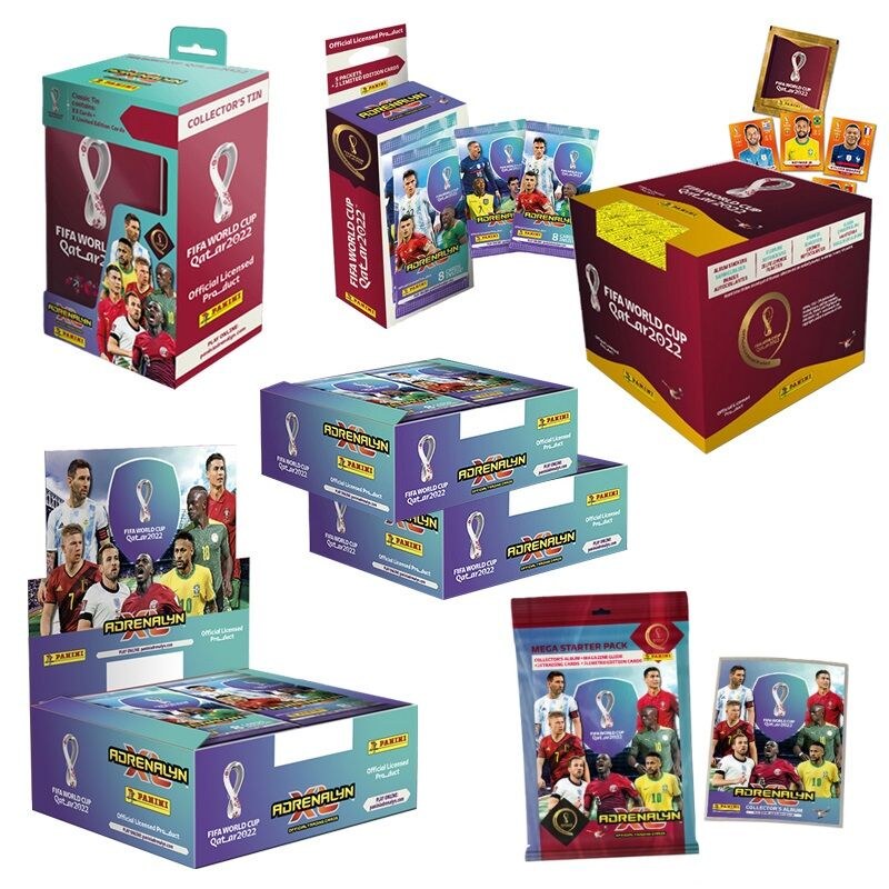 【Seasonal Sale】 2022 Panini Football Star Cards Box Qatar Cup Soccer Star Collection Messi Ronaldo Footballer Limited Fan Cards Box Set