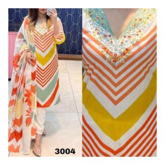 New Readymade Western Dress Made By Linen Fabric Three Piece For Women Comfortable for All Seasons and Occasions For Women & Girl Collection