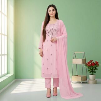 Weightless Georgette Elegance - Indian New Collection Embroidery Trio - Suitable for Every Season - Trendsetting Fashion