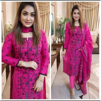 Cotton Unstitched Afsan Print Three-Piece Set - Eid Collection - Ideal for All Seasons