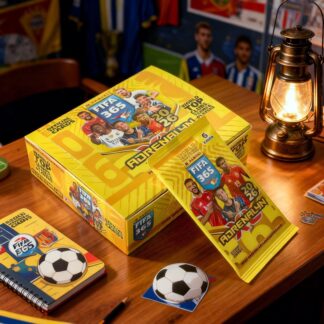 A Box Containing 10 Packets of The 2026 Season Panini 365 Adrenalyn XL, with 6 Cards in Each Pack, Featuring Top Clubs, Teams