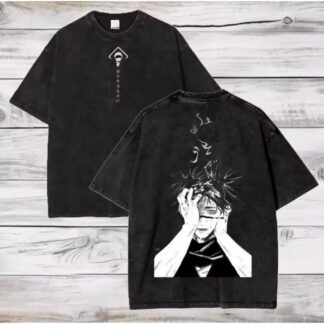 Jujutsu Rotating Pattern Anime Street Style T-shirt Pickled Oversized T-shirt Four Seasons New Style Unisex Casual T-shirt