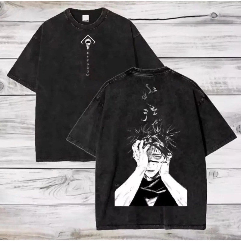 Jujutsu Rotating Pattern Anime Street Style T-shirt Pickled Oversized T-shirt Four Seasons New Style Unisex Casual T-shirt