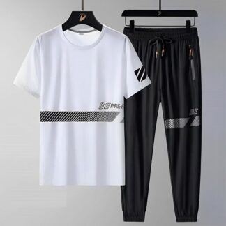 Explore the Exclusive Collection T-Shirt and Full Pant Set For Men - Trouser and T-Shirt Set - Perfect Casual Wear Suitable for All Seasons - Offering Comfort and Style in Every Ou