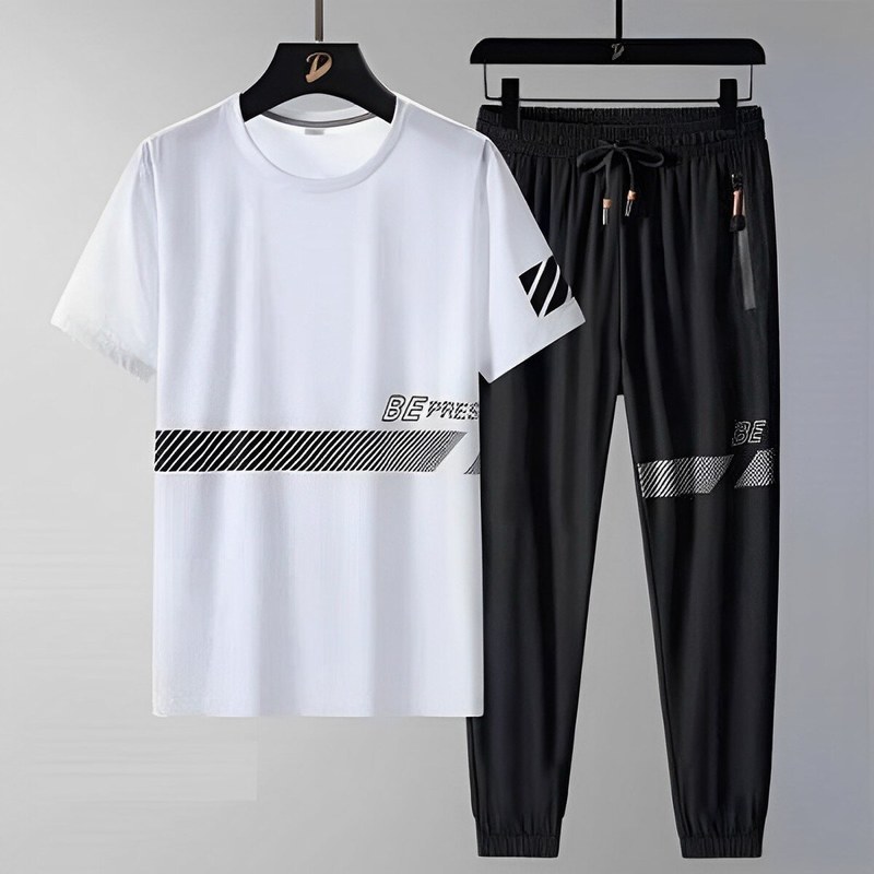 Explore the Exclusive Collection T-Shirt and Full Pant Set For Men - Trouser and T-Shirt Set - Perfect Casual Wear Suitable for All Seasons - Offering Comfort and Style in Every Ou