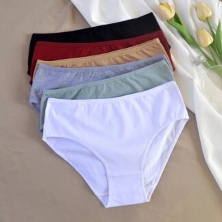 Cotton Panties For Girls and Women 3 Pieces All Season 100% Cotton Casual Multi-Color Underwear