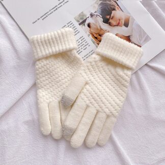 Wholesale Pineapple Pattern Jacquard Knitted Touch Screen Men And Women Winter Padded Thickened Warm Gloves Factory Direct Sale