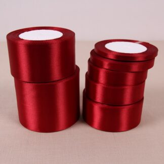 (25 yards/roll) Wine Red Single Face Satin Ribbon Wholesale  Wrapping Christmas New Year Apparel Sewing Fabric  Ribbon