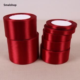 Smalshop (25 yards/roll) Red Single Face Satin Ribbon Wholesale Gift Wrapping Christmas New Year Apparel Sewing Fabric gift Ribbon