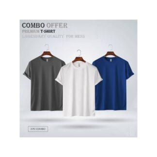 Mens Premium Blank T-shirt -Combo- Black,White,Nevy 100% Cotton fabric-3 pcs