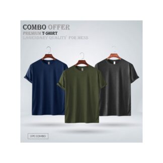Mens Premium Blank T-shirt -Combo- Anthra Melange, Olive, Navy Color 100% Cotton