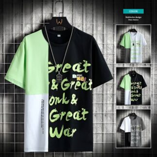 2024 New Printed Synthetic Fabric Summer Men's Short Sleeve T-Shirt