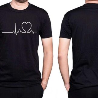 Love Heart Black Short Sleeves T-Shirt For Men Love Hart - T Shirt