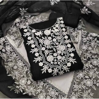Excellent and Comfortable Soft Tissue unstitched party wear Embroidery work fashionable dresses for girl’s/ women Excellent Salwar Kameez for Women-204