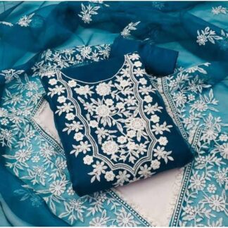 Excellent and Comfortable t Soft Tissue unstitched party wear Embroidery work fashionable dresses for girl’s/ women Excellent Salwar Kameez for Women-207