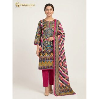 Women’s & Girls Unstitched Three Piece Salwar Kameez – Multicolor Floral Printed Zam Zam Swiss Lawn Cotton