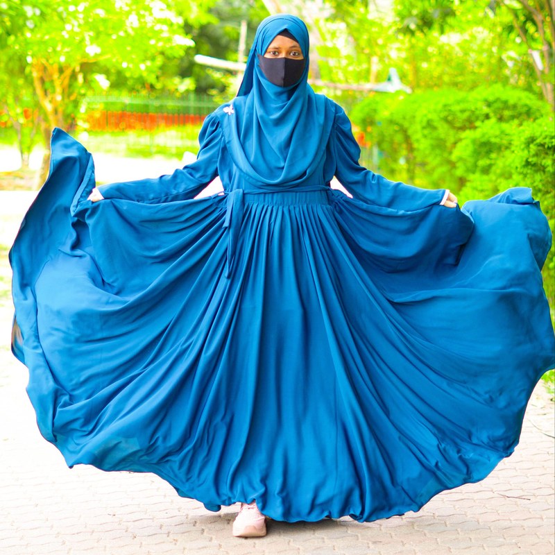 Women’s Bou Borka with Big Hijab – Soft & Premium Dubai Cherry Georgette Muslim Outwear