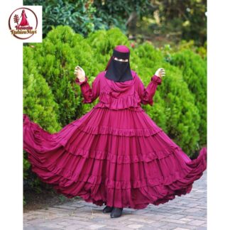 Women’s Burka with Big Hijab – Soft & Comfortable Dubai Cherry Georgette Muslim Outwear