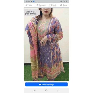 Women's Pure Cotton Print Three Piece 