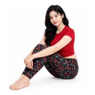 Flexible Comfortable Floral Printed Regular Use and Sports Leggings for Women