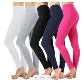 Women's Plus Size High Waisted Thick Leggings | Cotton Fabric