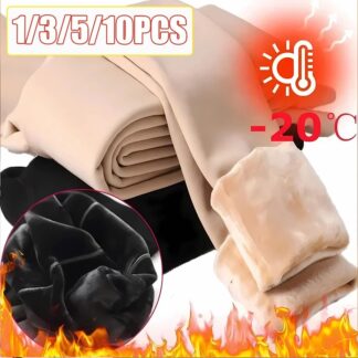 Women's Pearl Fleece Lined Leggings Winter Thermal Thickened Pants, All-in-One Warm Fleece Outerwear Bottoms
