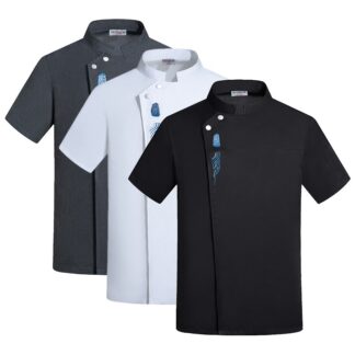 Chef Uniform Catering Workwear Head Chef Shirts Cooking Coat Chef Jacket Summer Restaurant Barber Shop Women Waiter Shirt