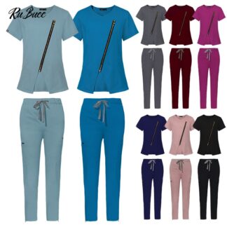 Anti-wrinkle Surgical Uniforms Women Medical Nurse Scrubs Suit Breathable Clinical Nursing Workwear Pet Grooming Working Clothes