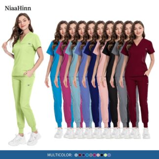 Multicolor Pharmacist Work Clothes Beautician Lab Workwear Dentistry Nursing Uniforms Pet Clinic Veterinary Scrubs Set Wholesale