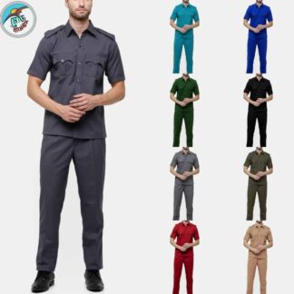 Men’s Premium Micro Twill Suiting Uniform Set with Short Sleeve Shirt and Tailored Trousers for Professional and Daily Workwear Comfort