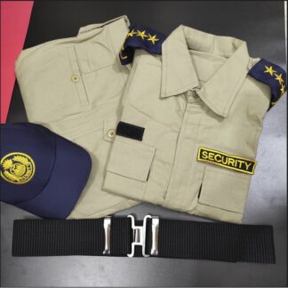 security guard uniforms - security guard dress - security uniform khaki shirt pant belt cap bach full set