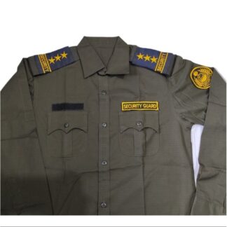 Security Guard  Uniforms -Formal Shirt for security Guard- Security Guard dress uniform - cotton Shirt with sholder , logo , Bach