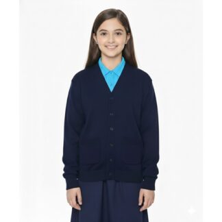 Girls' School Sweater Cardigan - Uniform Approved Knit V-Neck with Buttons | Comfortable & Durable Long-Sleeve Cotton Blend Schoolwear